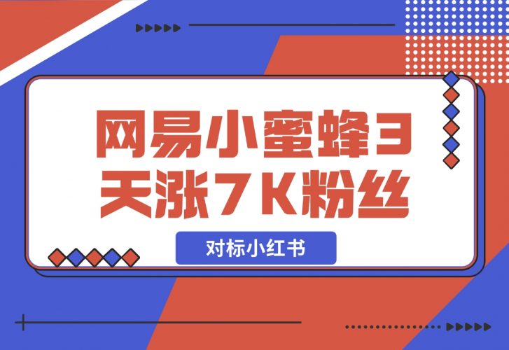 【2024.12.05】网易小蜜蜂（对标小红书），3天暴涨7000+粉丝教程-小鲸副业资源库