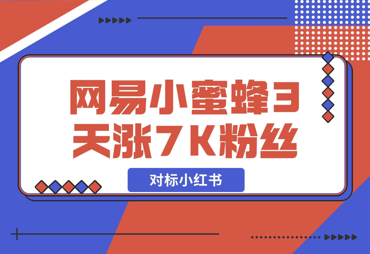 【2024.12.05】网易小蜜蜂（对标小红书），3天暴涨7000+粉丝教程-小鲸副业资源库
