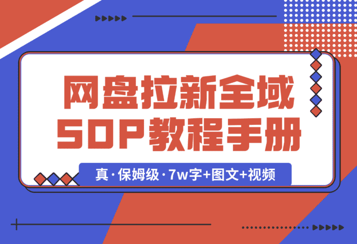 【2025.1.8】网盘拉新项目全域 SOP 教程手册【真·保姆级·7w字+图文+视频】-小鲸副业资源库
