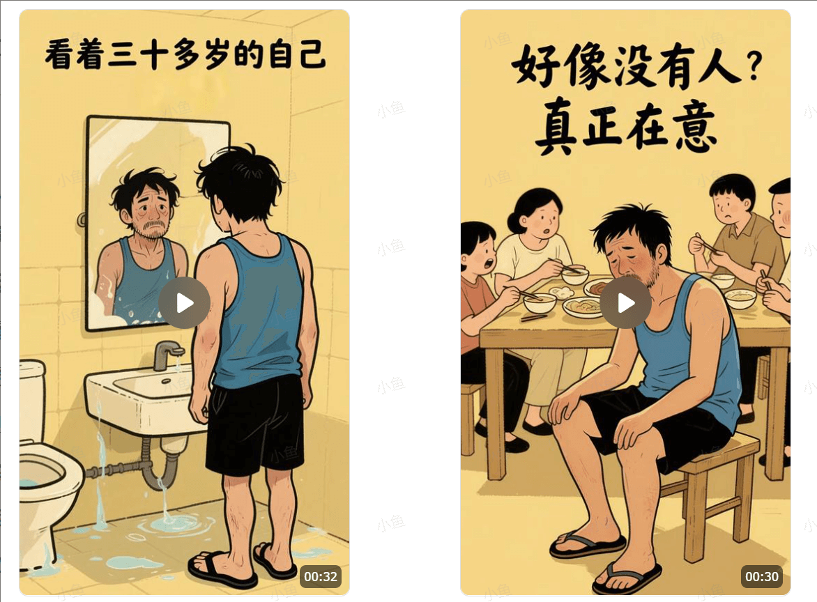 图片[1]-【2025.7.16】中年男人扎心语录图文视频，1个月涨粉15万-小鲸副业资源库